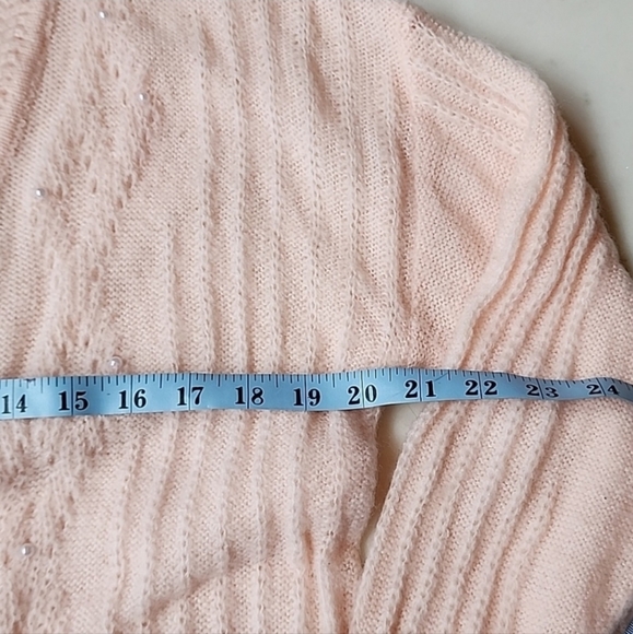 NWT FRNCH blush cardigan with pearl accents size small - Picture 7 of 16